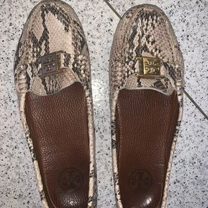 Tory Burch Snakeskin Driving Shoes